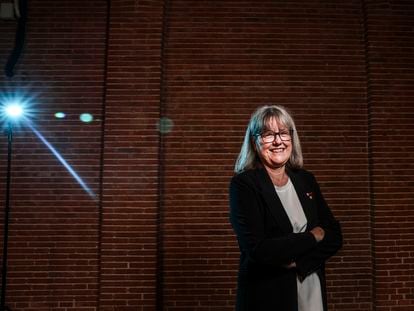 La Nobel de Física Donna Strickland, el jueves en la sede madrileña del CSIC.