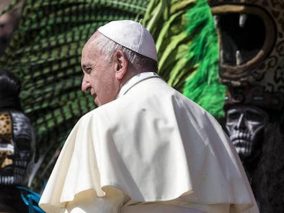 El papa Francisco, esta semana junto a un grupo de Quintana Roo (México) en Roma.