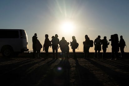 Venezuelan migrants on the border between Mexico and the United States, in an image from January 23.