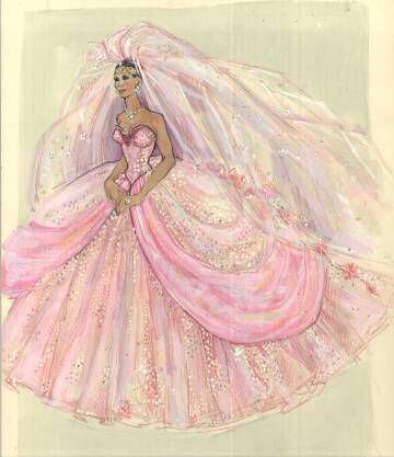 El diseño de vestido de novia hecho por Deborah Landis, para la película 'El príncipe de Zamunda'.