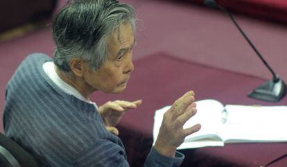 Fujimori, durante el juicio.