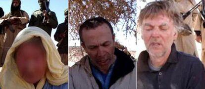 Fotos difundidas por miembros de Al Qaeda en el Magreb, que afirman son los turistas extranjeros secuestrados en enero