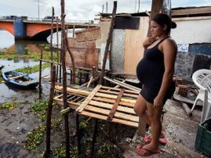 Mujer embarazada en Recife, Brasil.