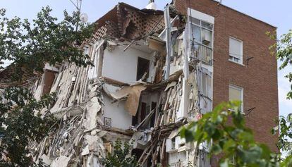 El edificio derrumbado en el barrio madrile&ntilde;o de Carabanchel.