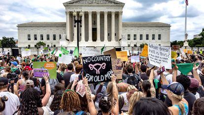 Una protesta por el aborto, el pasado junio en Washington.