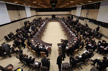 Vista general de una reunión sobre la misión en Afganistán este miércoles en la sede de la Alianza.