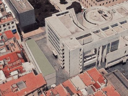 Proyecto del nuevo edificio que propone el Ayuntamiento de Barcelona para ampliar el Macba en vez de la capilla de la Misericordia.