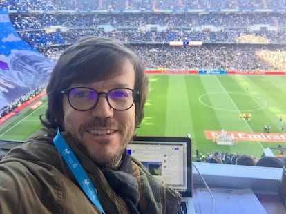 Filippo Ricci, de la 'Gazzetta dello Sport', en el Santiago Bernabéu.