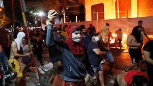 Una imagen de las protestas en Asunción (Paraguay) en contra del Gobierno de Mario Abdo Benítez.