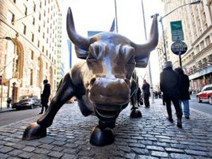 La estatua del toro de Wall Street, en Nueva York.