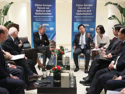 Foro “China-Europa: Reforma y globalización” organizado por el periódico ChinaDaily. En la imagen, Javier Solana. 