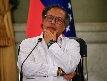 El presidente de Colombia, Gustavo Petro, durante un acto bilateral en Caracas (Venezuela), el pasado 18 de noviembre.