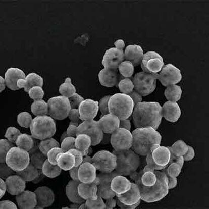 Imagen (microscopía electrónica) de nanopartículas de un compuesto.