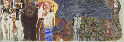La obra 'Friso de Beethoven' (1902), de Gustav Klimt.