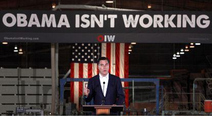 El candidato republicano Mitt Romney, en un acto de campaña en Tampa, Florida.