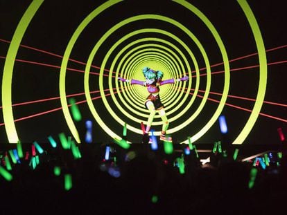 Un momento del concierto de Hatsune Miku en el Sant Jordi Club de Barcelona.