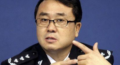 Wang Lijun, exjefe de la policía de Chongqing, durante una conferencia de prensa en 2008.