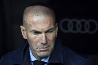 Zidane, durante el partido contra el Villarreal. 