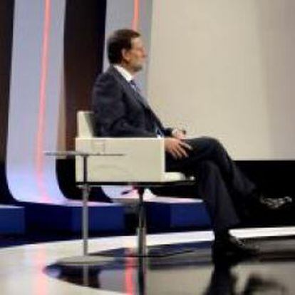 Mariano Rajoy, durante el transcurso de la entrevista en La Primera, de TVE.
