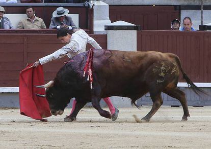 Francisco José Espada inicia un pase de pecho a su primer toro.