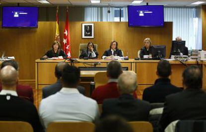 La sala de la Audiencia Provincial de Madrid, donde se celebra el juicio del Madrid Arena. 