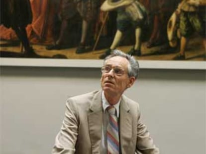 John H. Elliott, en la inauguración en el Museo del Prado de la exposición 'Felipe IV y el Buen Retiro'.