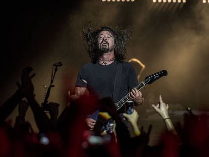 Dave Grohl, en el concierto ayer de Foo Fighters en Barcelona.