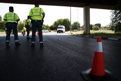 Control de tráfico de la Guardia Civil.