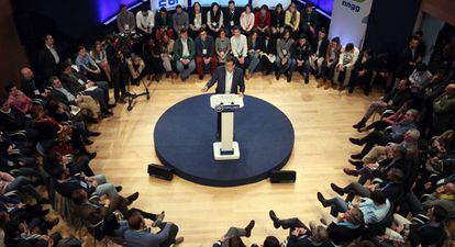 Mariano Rajoy, en un acto de su partido en Bilbao. 