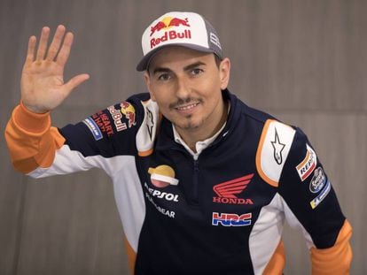 Jorge Lorenzo tras anunciar su retirada, en Cheste, este jueves.