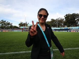 La entrenadora mexicana Mónica Vergara, durante la Copa del Mundo sub 17, en 2018.