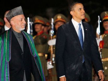 Hamid Karzai y Barack Obama.