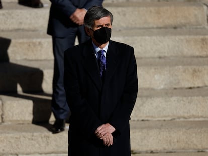 El presidente del Tribunal Constitucional, Pedro José González-Trevijano, en el acto por el Día de la Constitución en el Congreso este lunes en Madrid.