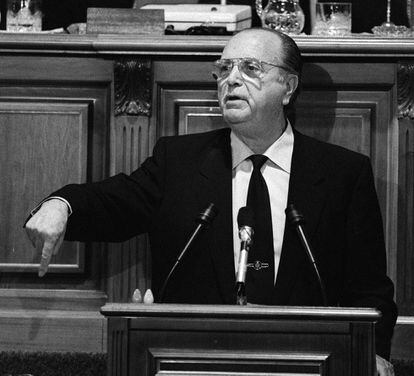 Foto de archivo tomada el 23 de septiembre de 1987 del expresidente de la Xunta de Galicia Xerardo Fernández Albor.