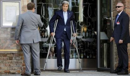 John Kerry en Viena, antes de comparecer ante los medios este domingo.