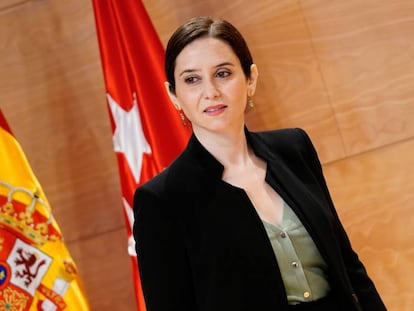 Isabel Díaz Ayuso, presidenta de la Comunidad de Madrid, tras un Consejo de Gobierno.