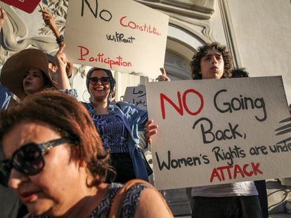 Protesta en defensa de los derechos de la mujer en Túnez, el pasado mes de julio.