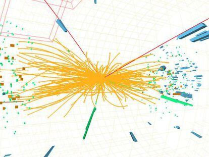 Registro del CMS que pudiera ser la firma de la partícula de Higgs.