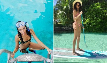 La modelo Joan Smalls le da a los deportes acuáticos en Bora Bora y sus redes sociales se convierten estos días en una máquina de generar envidia.