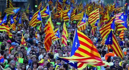 Manifestación a favor de la independencia en la Diada de este año.
