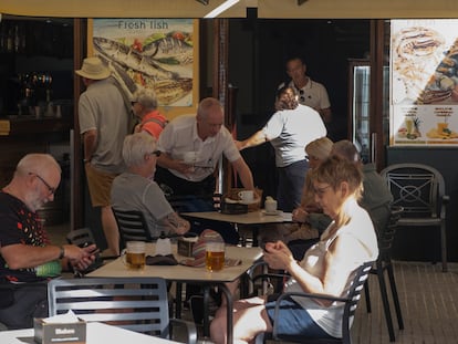 Una terraza de un bar del centro de Cádiz, el jueves 21 de septiembre.