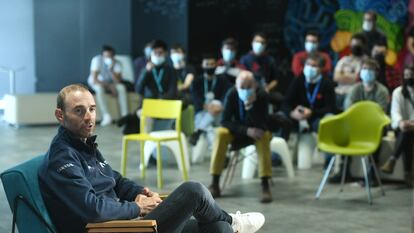 Alejandro Valverde, el viernes pasado en la escuela 42.