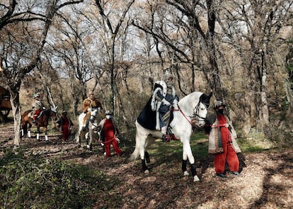 Los Reyes Magos de Oriente, de camino a Pamplona este año.