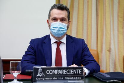 Rodrigo Buenaventura, presidente de la CNMV, durante su intervención en la Comisión de Economía del Congreso.