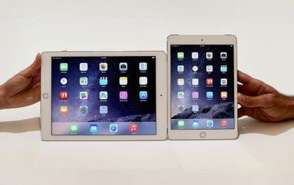 Apple presenta el iPad Air 2, a la izquierda, y el iPad Mini 3.