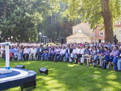 El Presidente Mariano Rajoy durante el acto de la apertura del curso político en el Castillo de Soutomaior (Pontevedra).