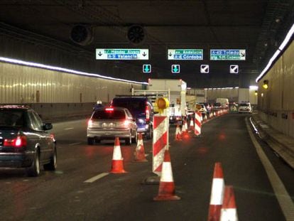 Obras de mantenimiento en el t&uacute;nel de la M-30.