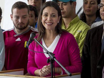 María Corina Machado, en una conferencia de prensa en diciembre. / M.G (EFE)