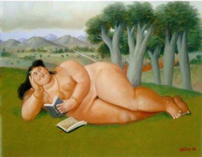 'Mujer leyendo', de Fernando Botero.