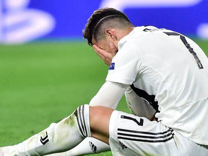 Cristiano Ronaldo, jugador de la Juve, tras la derrota.
